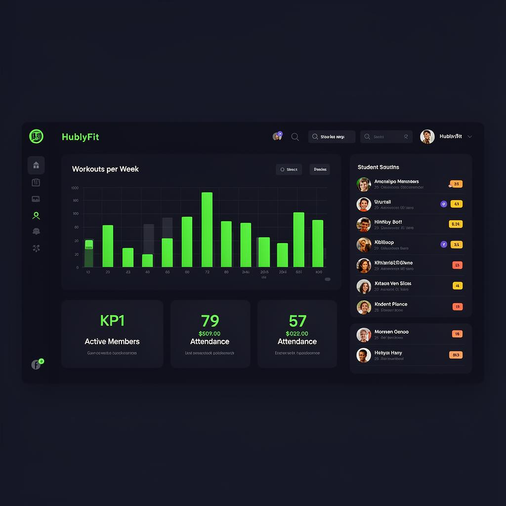 Interface do sistema HublyFit